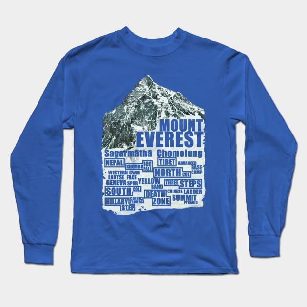 Mount Everest - Routes Long Sleeve T-Shirt by red-leaf